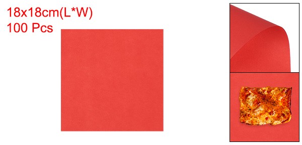 100Set Wax Paper Sheets 7 x 7" Square Wrapping Paper Red gallery