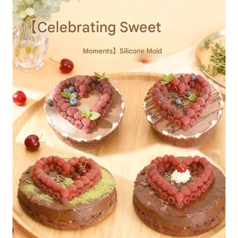 Multipurpose Cake Molds Raspberry Heart Shape For Mousses And Chocolate Making gallery