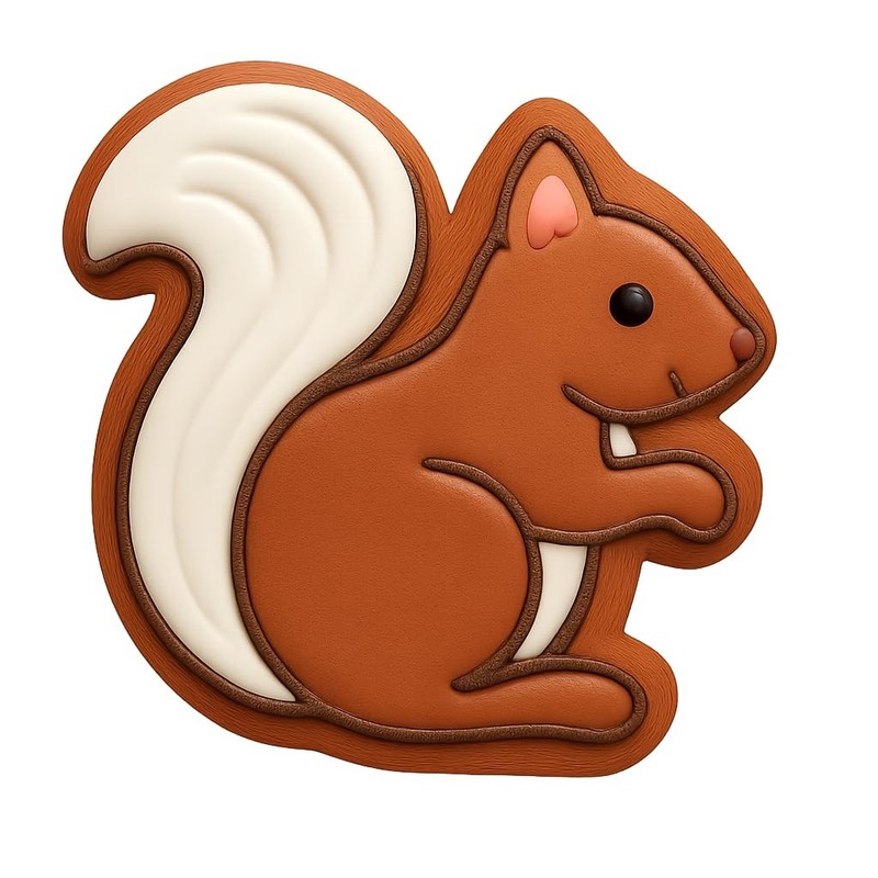Playful Squirrel Cookie Cutter & Stamp, Fondant, Clay – 4×3.5″
