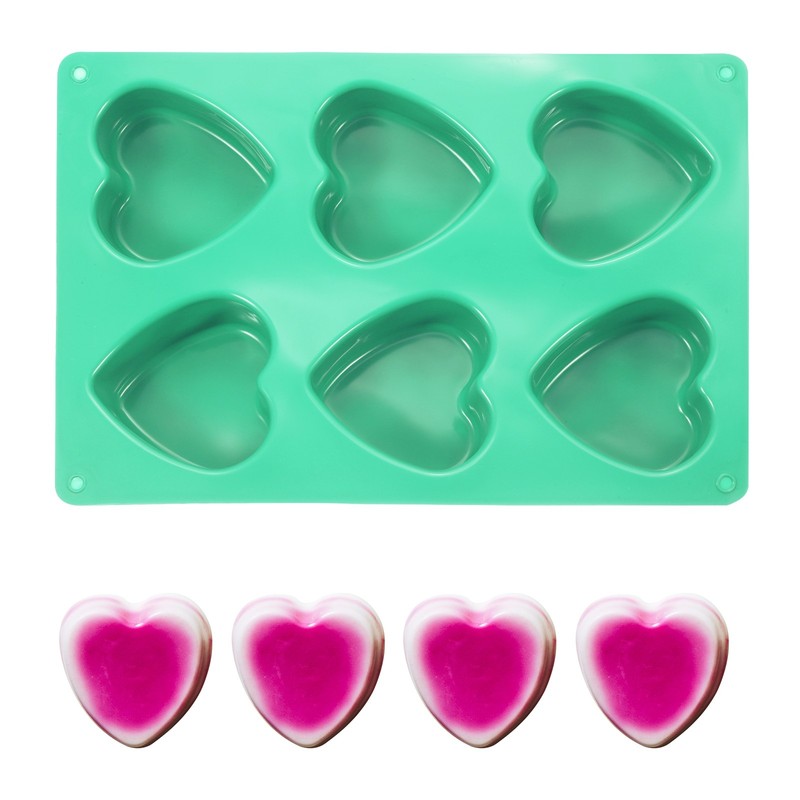 3D Silicone Heart Mold for Chocolates (Green)