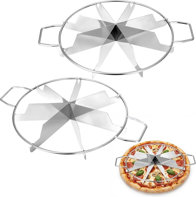 2 Pack Stainless Steel Pie Cutter Press 8 Slice & 7 Slice, Circle Pie Cutter ... gallery