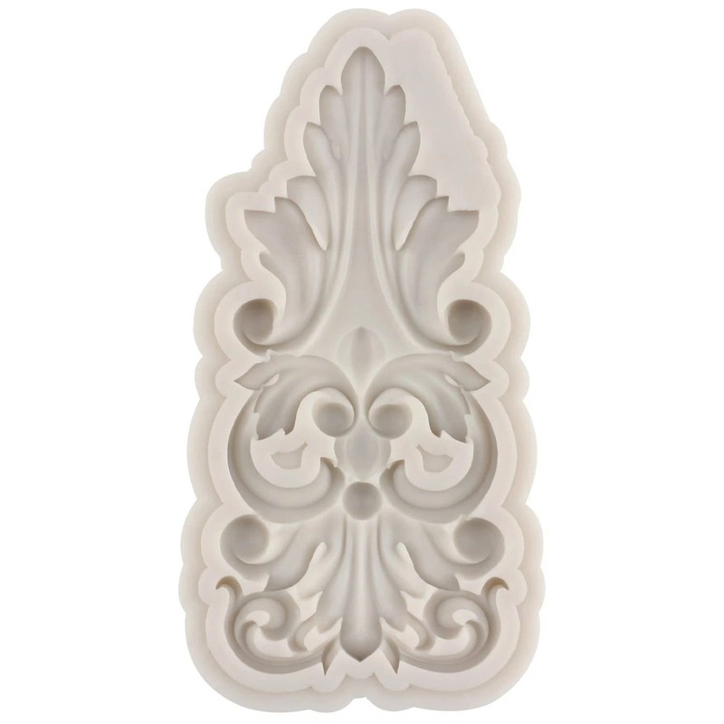 Baroque Style Curlicues Scroll Lace Silicone Fondant Molds Relief Flower Molds F gallery