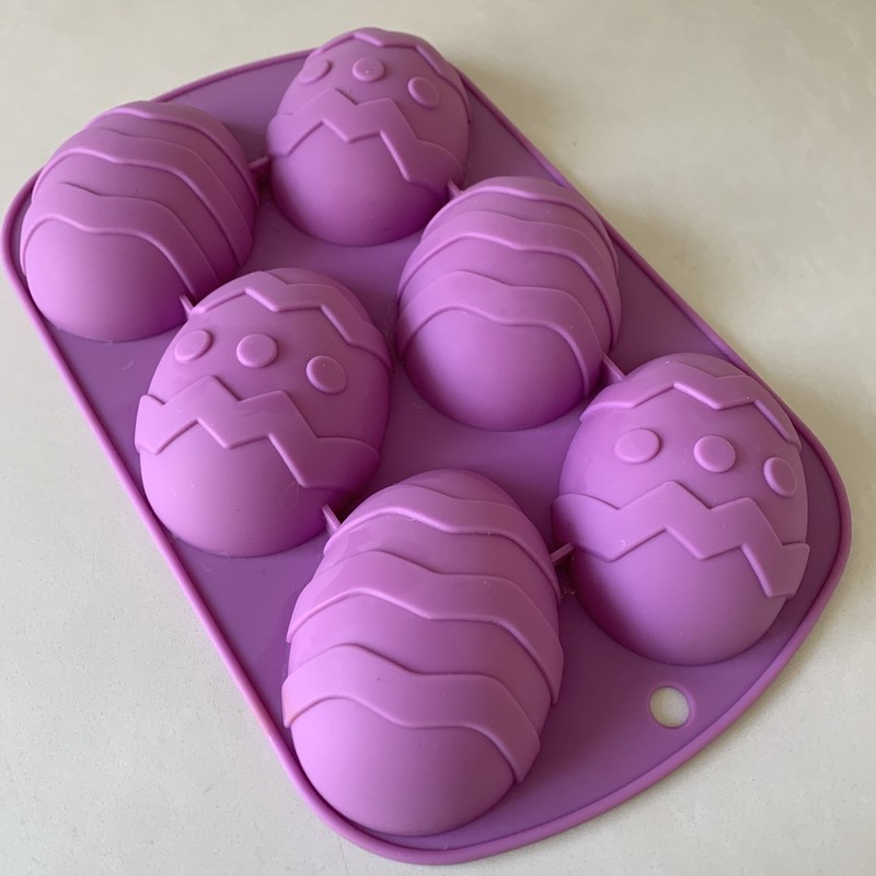 Wilton 6 Cavity Silicone Egg Mold Easter Chocolate Ice Cube Purple
