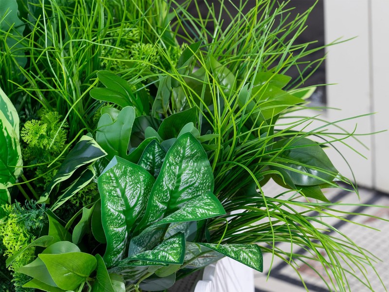 Green Moon 18PCS Artificial Plants Outdoor, Faux Greenery Stems Outside gallery