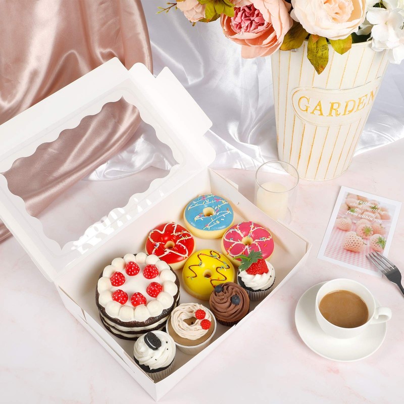 15pcs Cookie Boxes,12x8x2.5 Inches Bakery Boxes with Window, for Chocolate Co... gallery