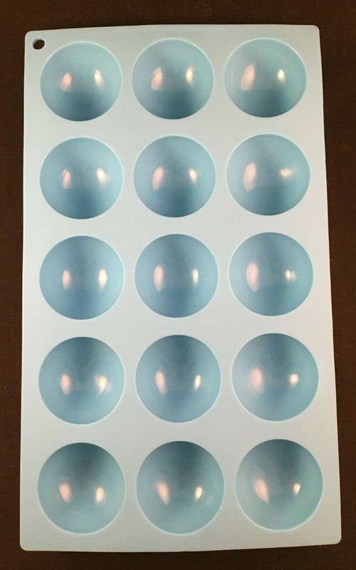 15 Cavity Silicone Mold – Half Ball Semi-Sphere Mold – Blue – 1 Piece
