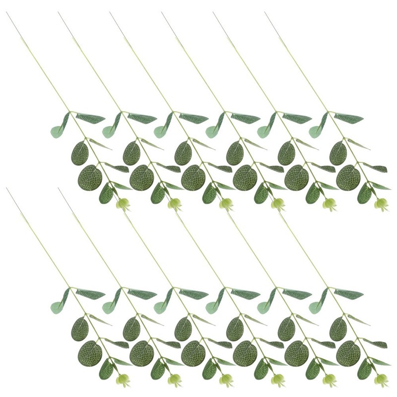 20 Pcs Green Plant Decoration Eucalyptus Cake Topper Decorations Edible gallery