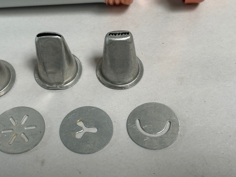 Vtg Small Mirro? Aluminum Cookie & Pastry Press With Attachments Dies (A5) gallery