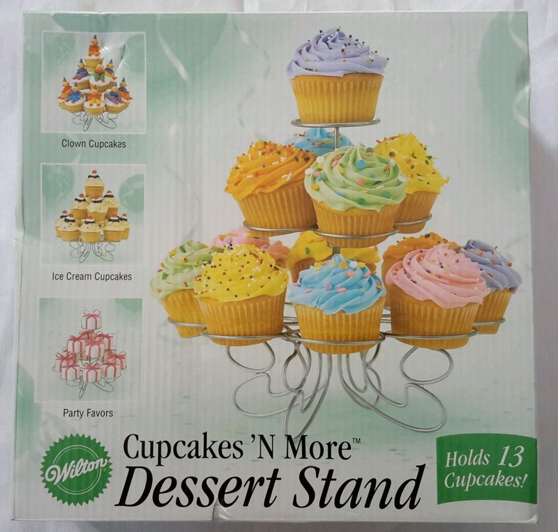 NIB Wilton Cupcakes ‘N More Dessert Stand Holds 13 Cupcakes Tiered Holder