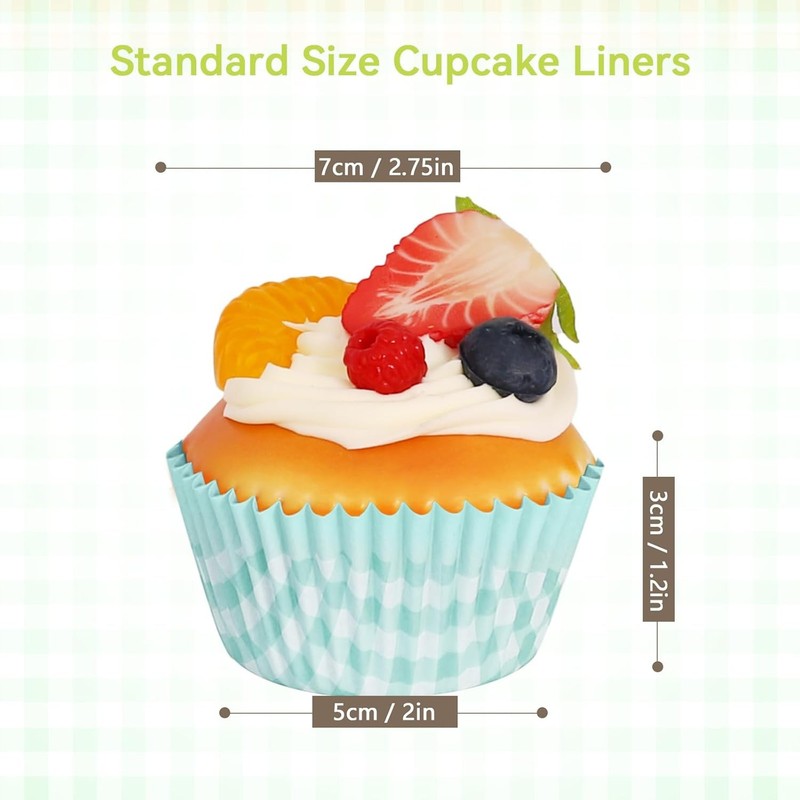 Standard Cupcake Liners 400 Count Paper Baking Cups Buff Plaid gallery