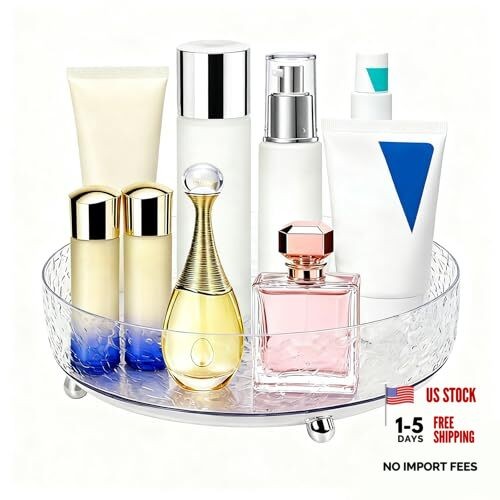 360° Rotating Makeup Organizer, 11″ Clear Perfume Organizer Turntable 11 inch