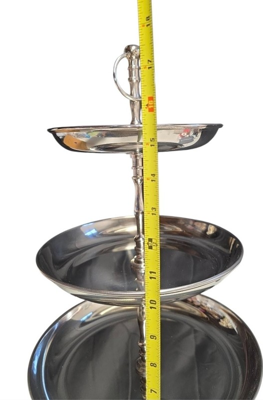 3 Tier Stainless Steel Serving Stand Dessert Cupcake Fruit Tray Display Platter gallery