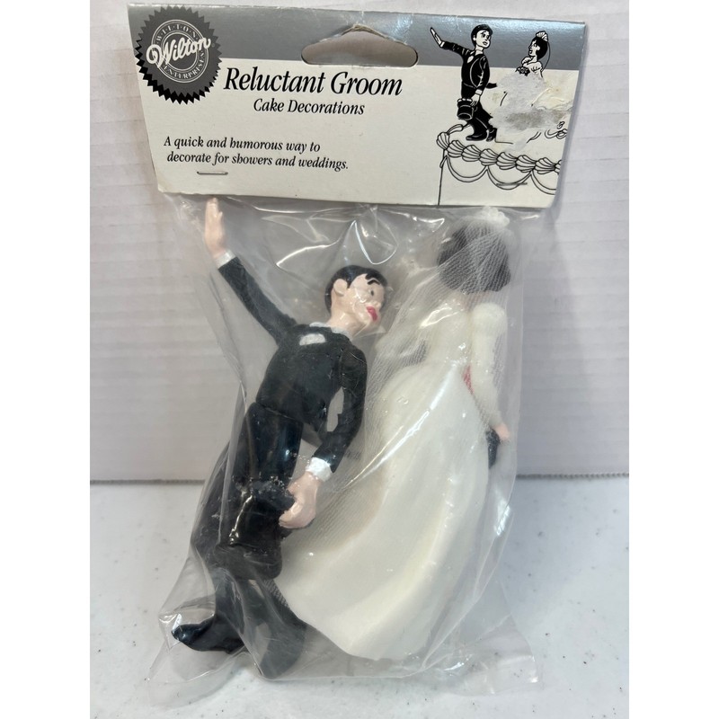 Vintage 1991 Wilton Reluctant Groom Cake Topper Wedding Decoration 1316-9520 NEW