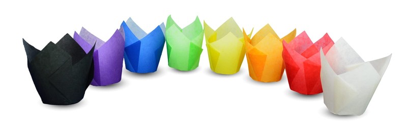 Rainbow Tulip Baking Cups Cupcake Liners Muffin Liners Greaseproof Paper 200 gallery