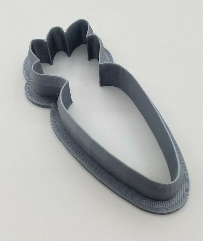 3D Printed Carrot Cookie Cutter Silver PLA Plastic gallery