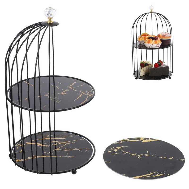 Decorative Bird Cage Cake Stand Makeup Stand Metal Birdcage Cupcake Dessert