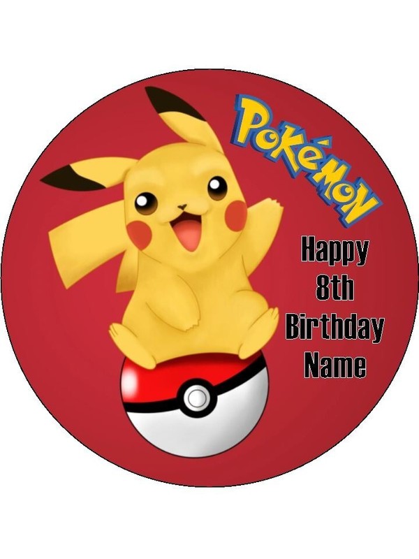 Pokemon Edible Icing Cake & Cupcake Toppers – Gaming Theme Birthday Party Decor