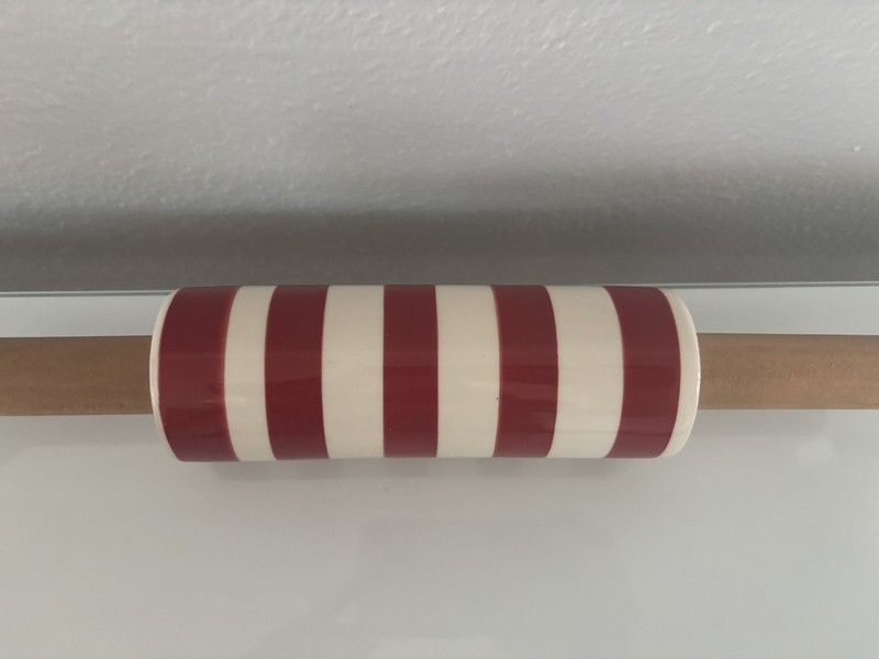 NWOT Christmas Red Striped Wood handled Rolling Pin Wondershop gallery