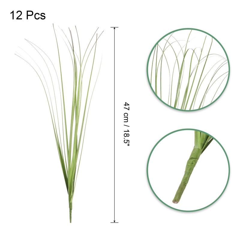 12Pcs Artificial Grass Plants, 18.5" Green Plastic Fake Grain, for Red gallery