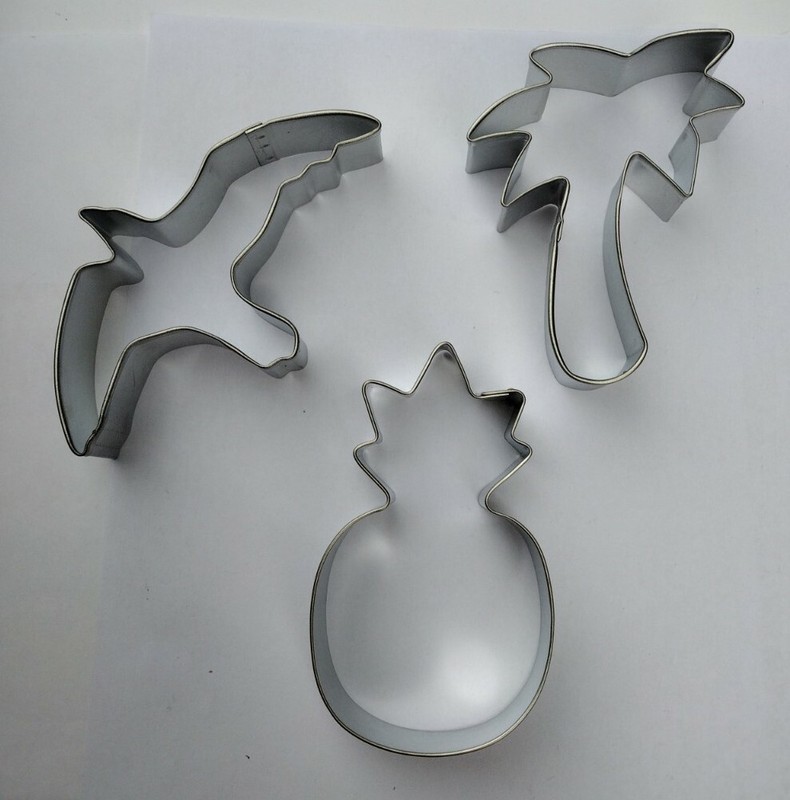 Pineapple Fruit – Seagull Bird – Palm Tree Cookie Cutter 3 pc Set
