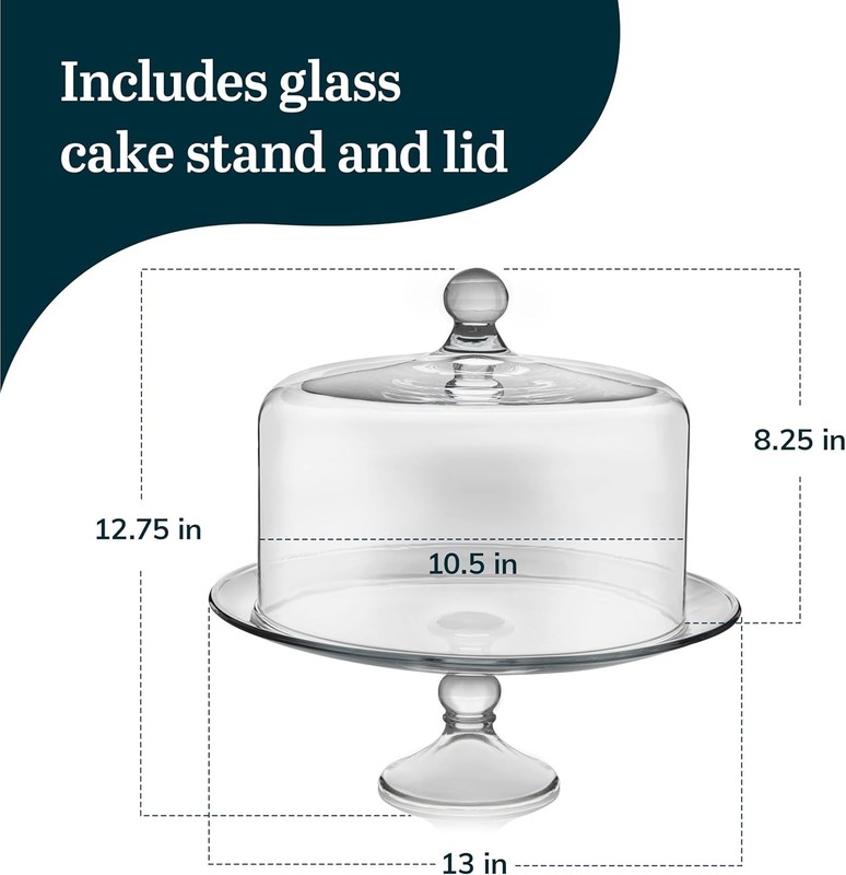 Selene Glass Cake Stand with Dome Set gallery
