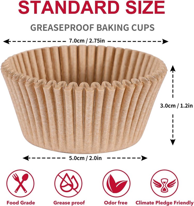 Standard Cupcake Muffin Liners Baking 300 Pcs Odorless Greaseproof Paper Muffin gallery