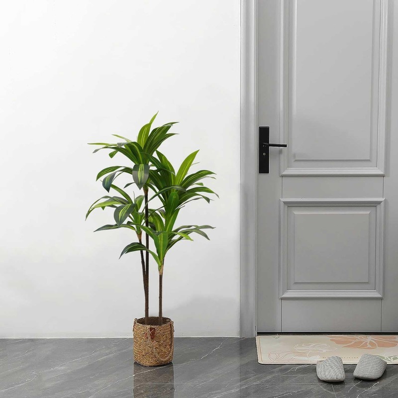 Aveyas 4Ft Artificial Dracaena Tree For Home Decor 4 Feet Real Touch Large Faux gallery