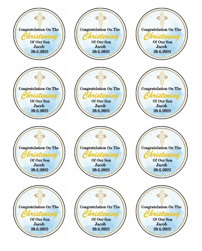 Christening Edible Wafer Cake & Cupcake Toppers – Religious Baptism Decorations gallery