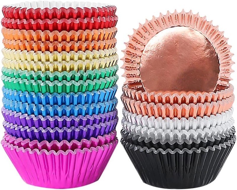 500pcs Cupcake Liners for Baking, Foil Cupcake Liner, Standard Size 2 Inches 10