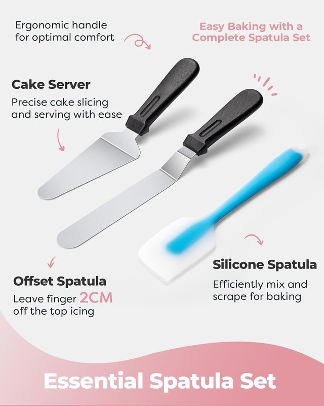 Aluminium Cake Turntable Set, Baking Tools with Revolving 12" Cake Stand for ... gallery