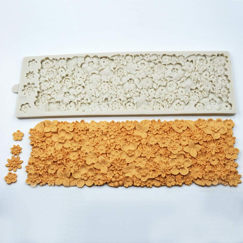 Edible Wedding Floral Flower Lace Cake Silicone Embossing Mat Texture Fondant Im gallery