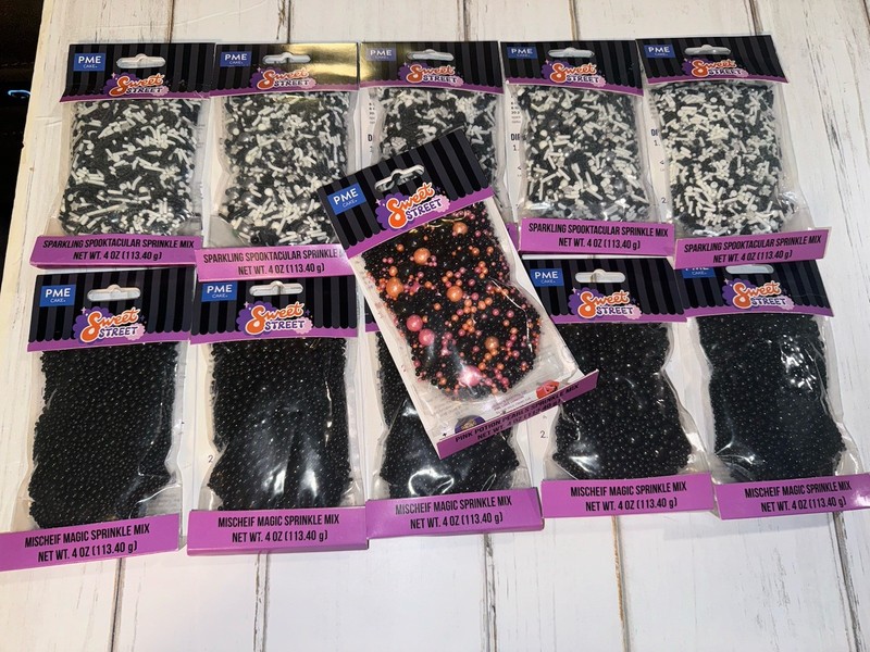 Lot Of Black Pearls White & Black Sprinkles Pink Edible Cake Toppers Sprinkles