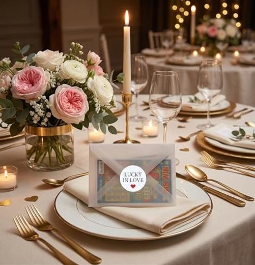 Lucky in Love Favor Stickers: 120 Wedding Envelope Seals - Matte Paper gallery