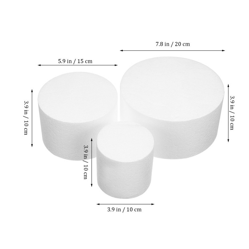 3 Pcs Wedding Cake Model Dummy for Practicing Decorating Artificial Prop gallery