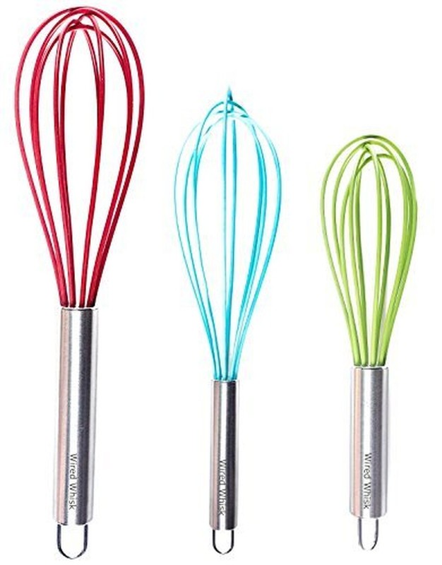 Silicone Whisk Set of 3 – wire whisk for Cooking Non-Scratch – whisks for coo…