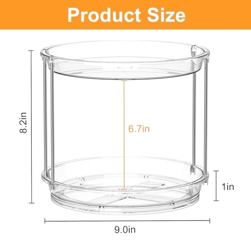 360 Rotating Makeup Organizer – 2 Tier Lazy Susan Turntable Organizer, Clear gallery