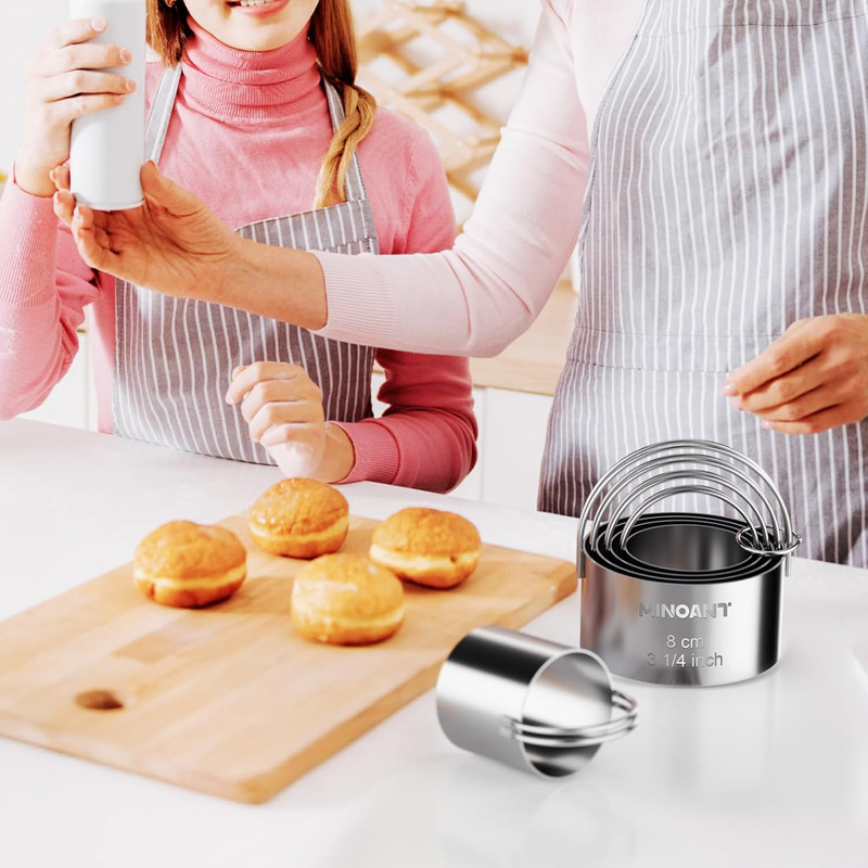 Round Cookie Cutters with Handle - Donut Hole Cookie Biscuit Cutter Set gallery