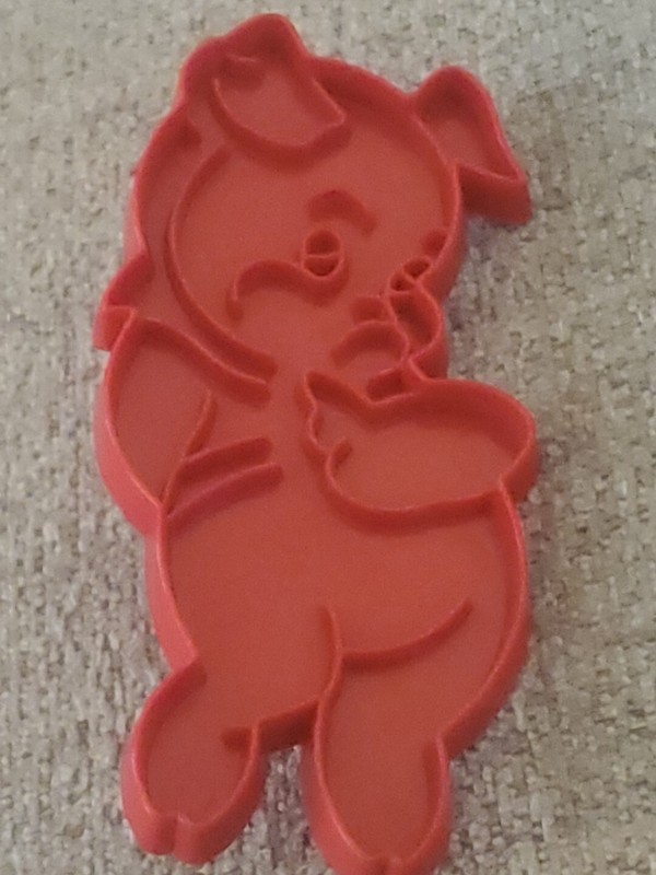 Vintage “Porky Pig” Red Plastic Tupperware Cookie Cutter