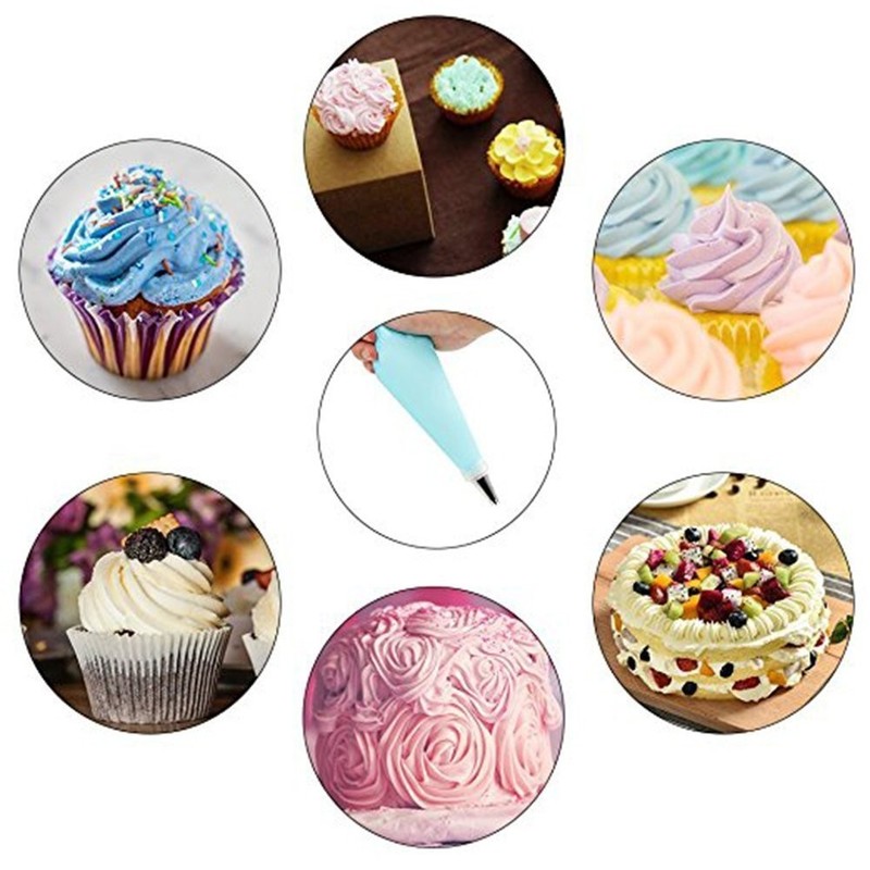 39 PCS Cake Cookie Baking Decoration Tool Piping Bag Icing Tip Set With Case gallery