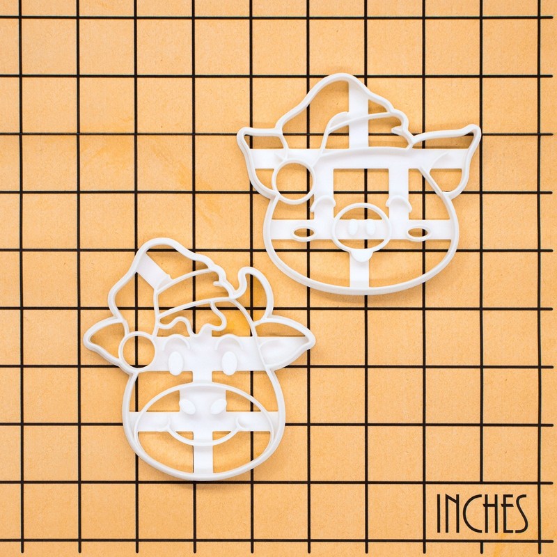 Santa Cow & Pig Cookie Cutters Set - Christmas farm animal festive farmhouse gallery