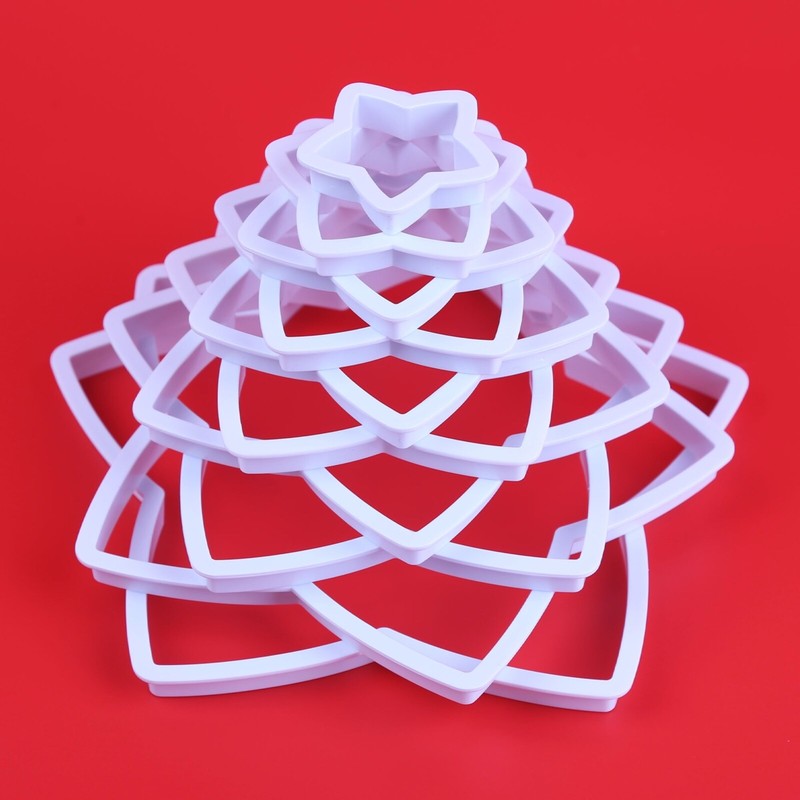 Holiday Time 10 pc Star Christmas Cookie Cutters set stacked tree gallery