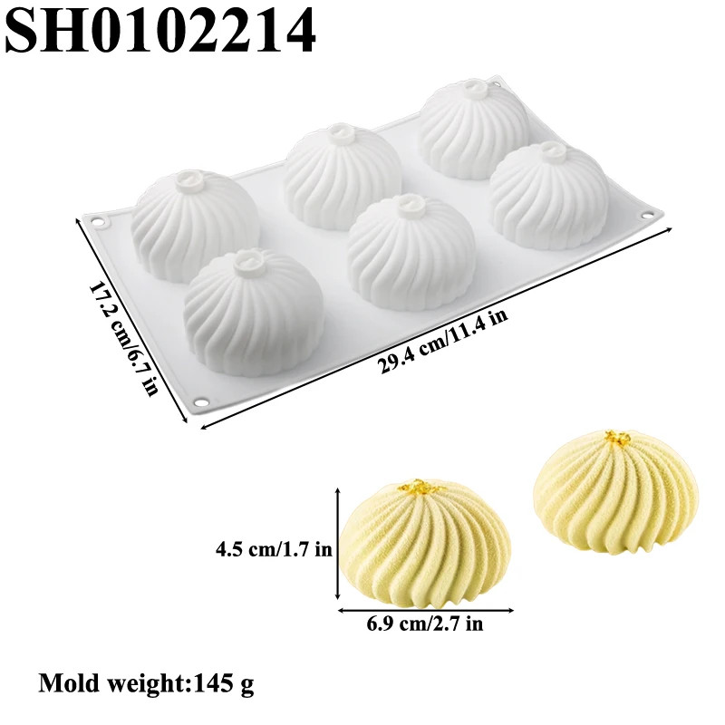 6-Cell Chinese Traditional Flour Food Vortex Texture Steamed Stuffed Bun gallery
