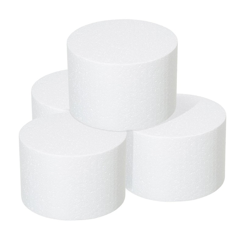 4 Pack Foam Dummy Cake Rounds 6×4 Inch White Craft Cake Modeling Wedding DIY
