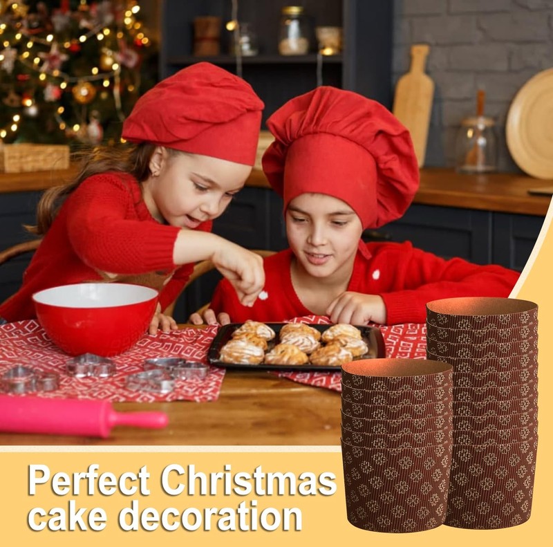 Panettone Paper Mold Paska Easter Bread Forms Kulich Baking Molds 4 In 12 PCS gallery