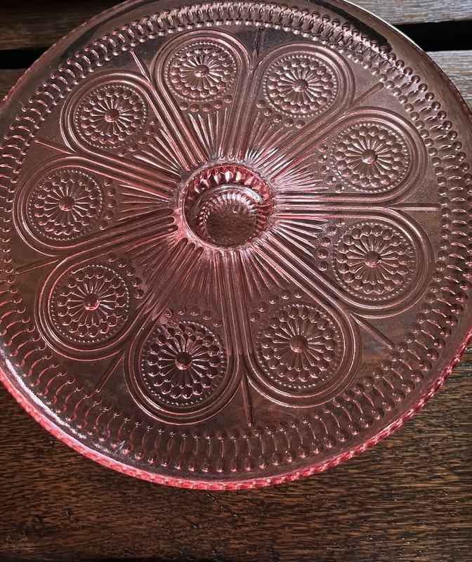 Amici Pink Footed Glass Cake Stand 7.5" x 2" – Dessert Display Pedestal gallery