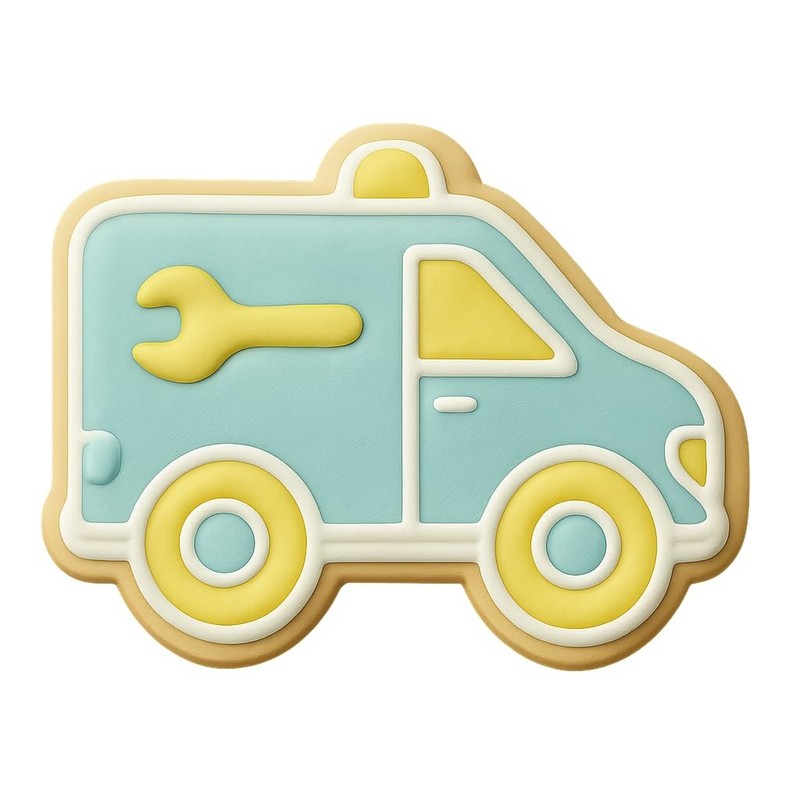 Utility Service Van Cookie Cutter & Stamp - 4x3" Fun Baking Design gallery