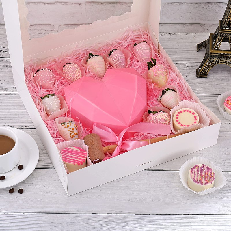 20-Pack Pie Boxes 12" x 12" x 2.5", Bakery Boxes with Window, White Cookie Bo... gallery