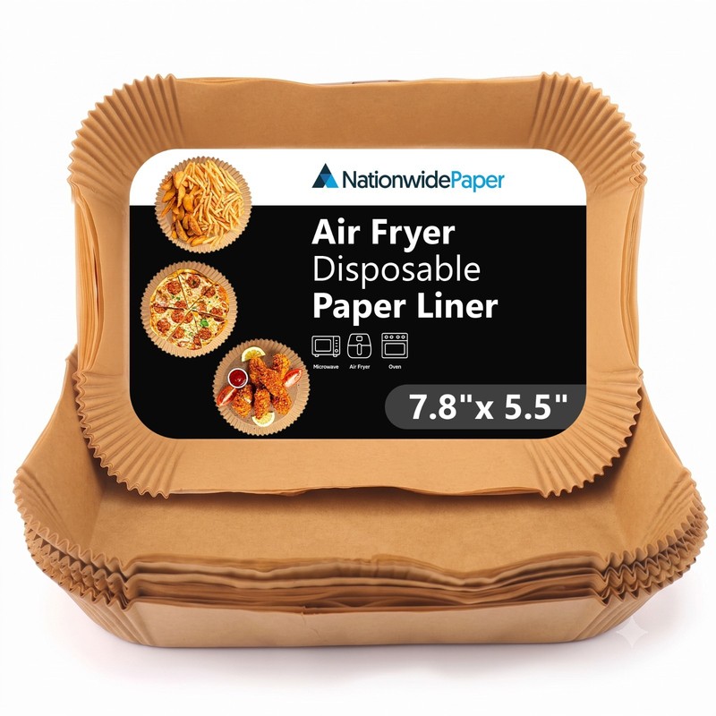 Rectangular Air Fryer Paper Liners 7.8″x5.5″ Non-Stick Baking Parchment