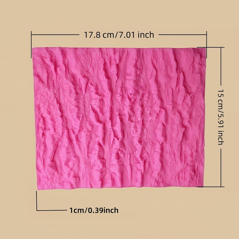 Pink Tree Bark Cake Fondant Mold Stump Impression Texture Mat Wedding Border gallery
