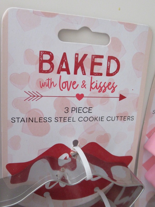 Baked With Love & Kisses ~3 SETS~ Stainless Steel Cookie Cutters Love Hearts NEW gallery
